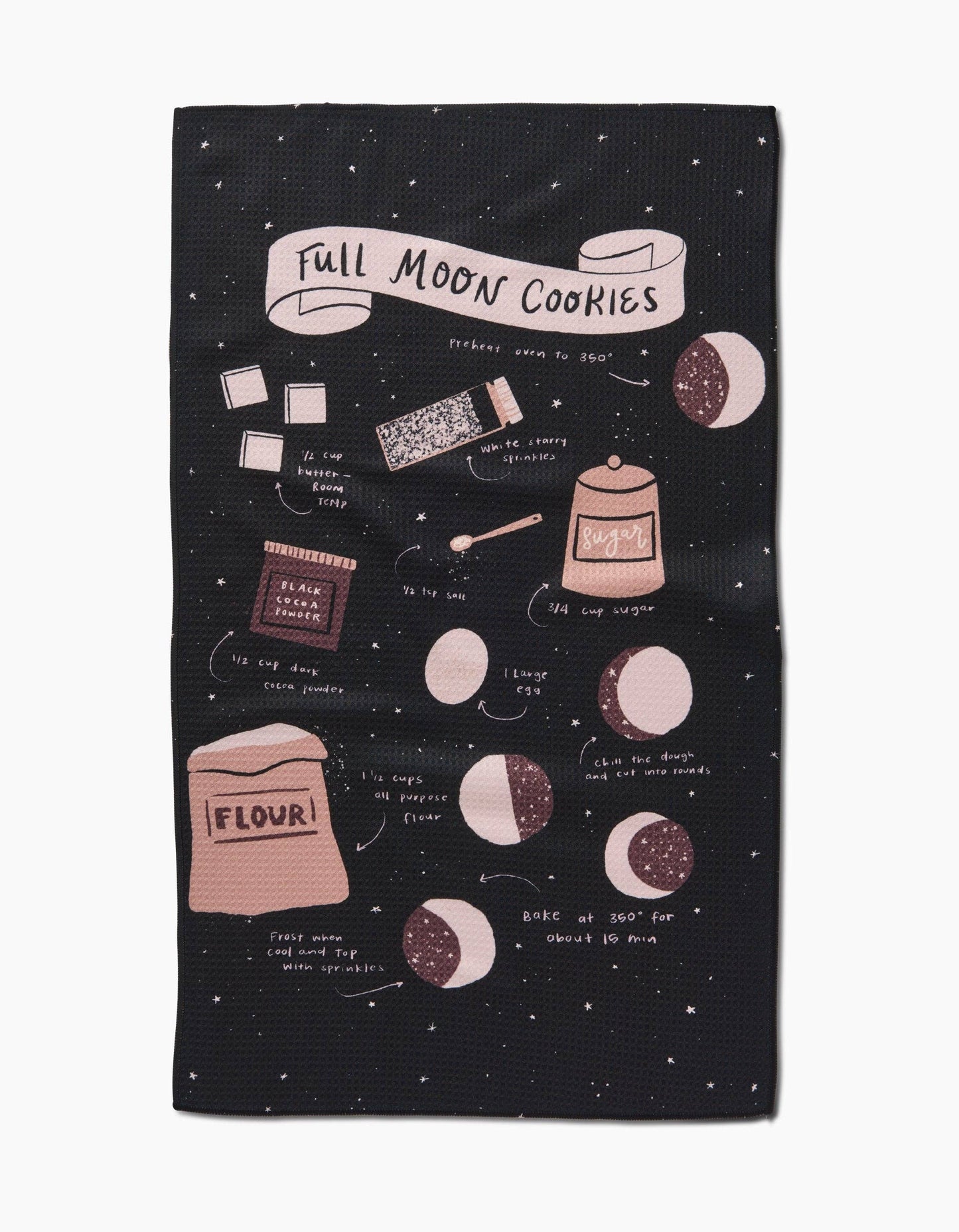 Full Moon Cookies Geometry Tea Towel, Feathered Farmhouse