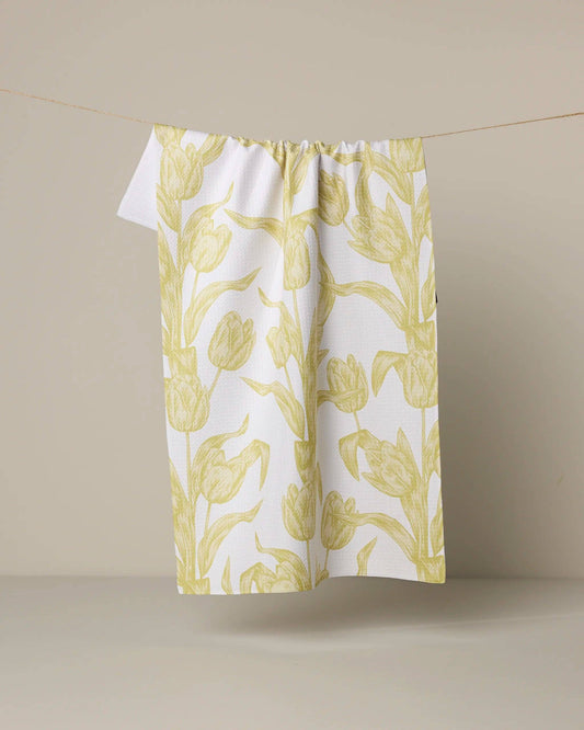 Butter Tulips Tea Towel, Feathered Farmhouse