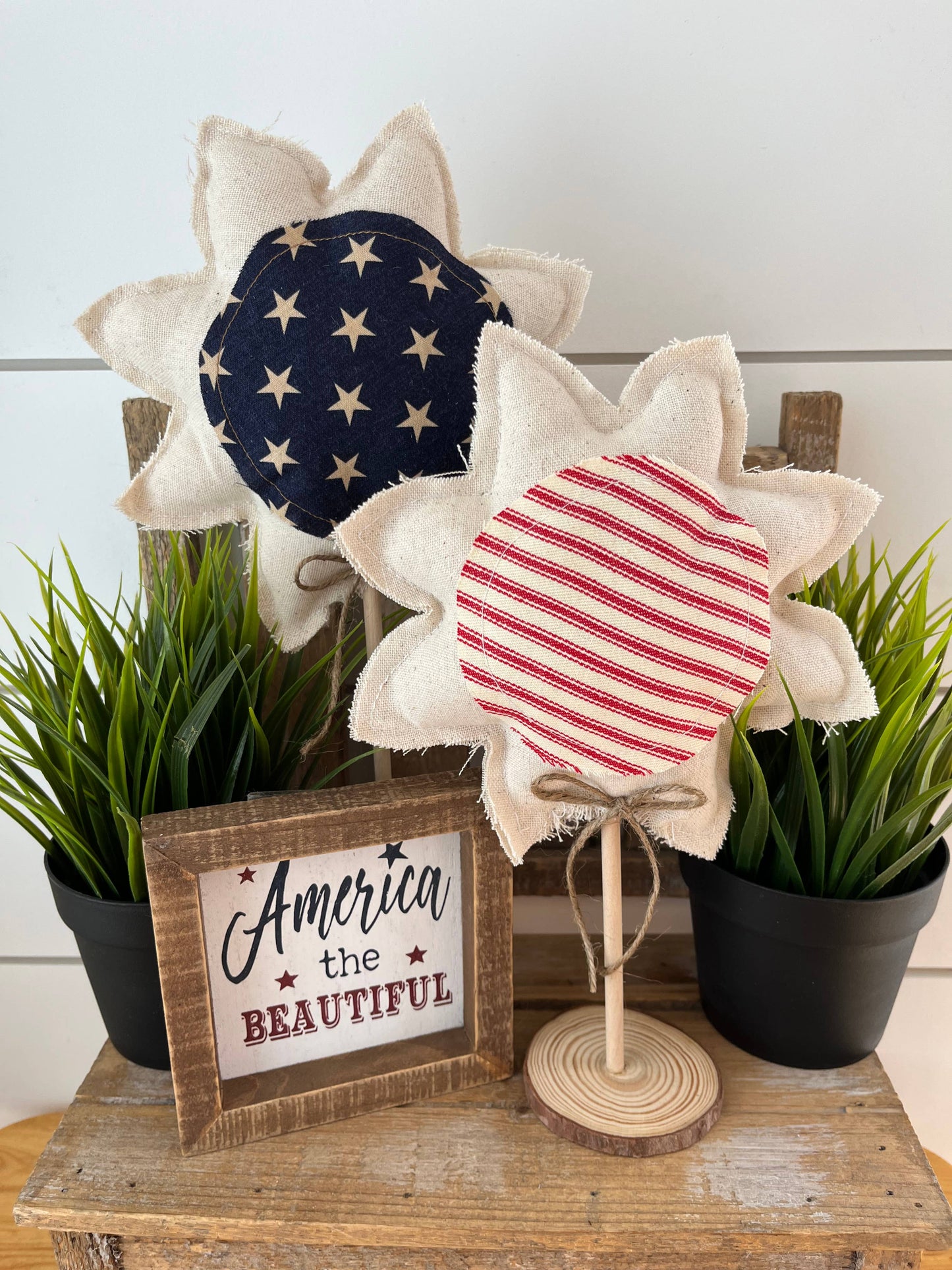 Vintage Rustic Sunflower Set, Feathered Farmhouse