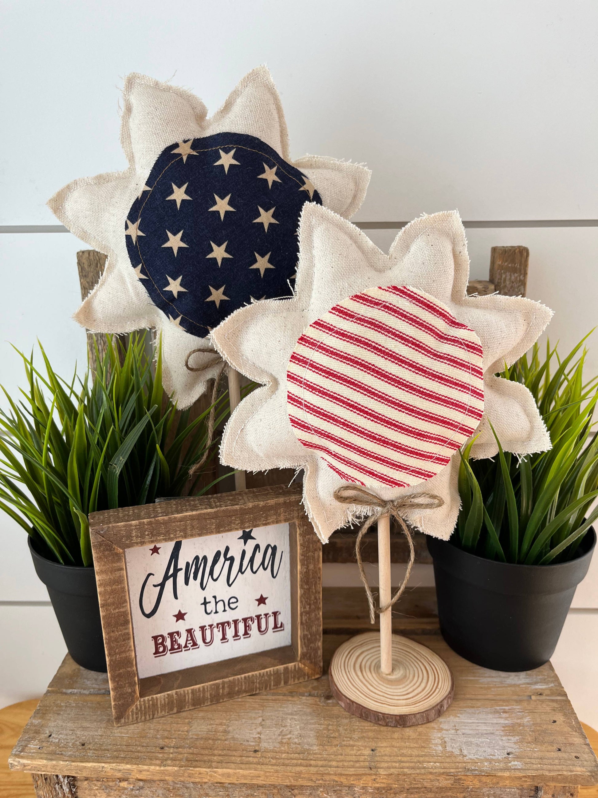 Vintage Rustic Sunflower Set, Feathered Farmhouse