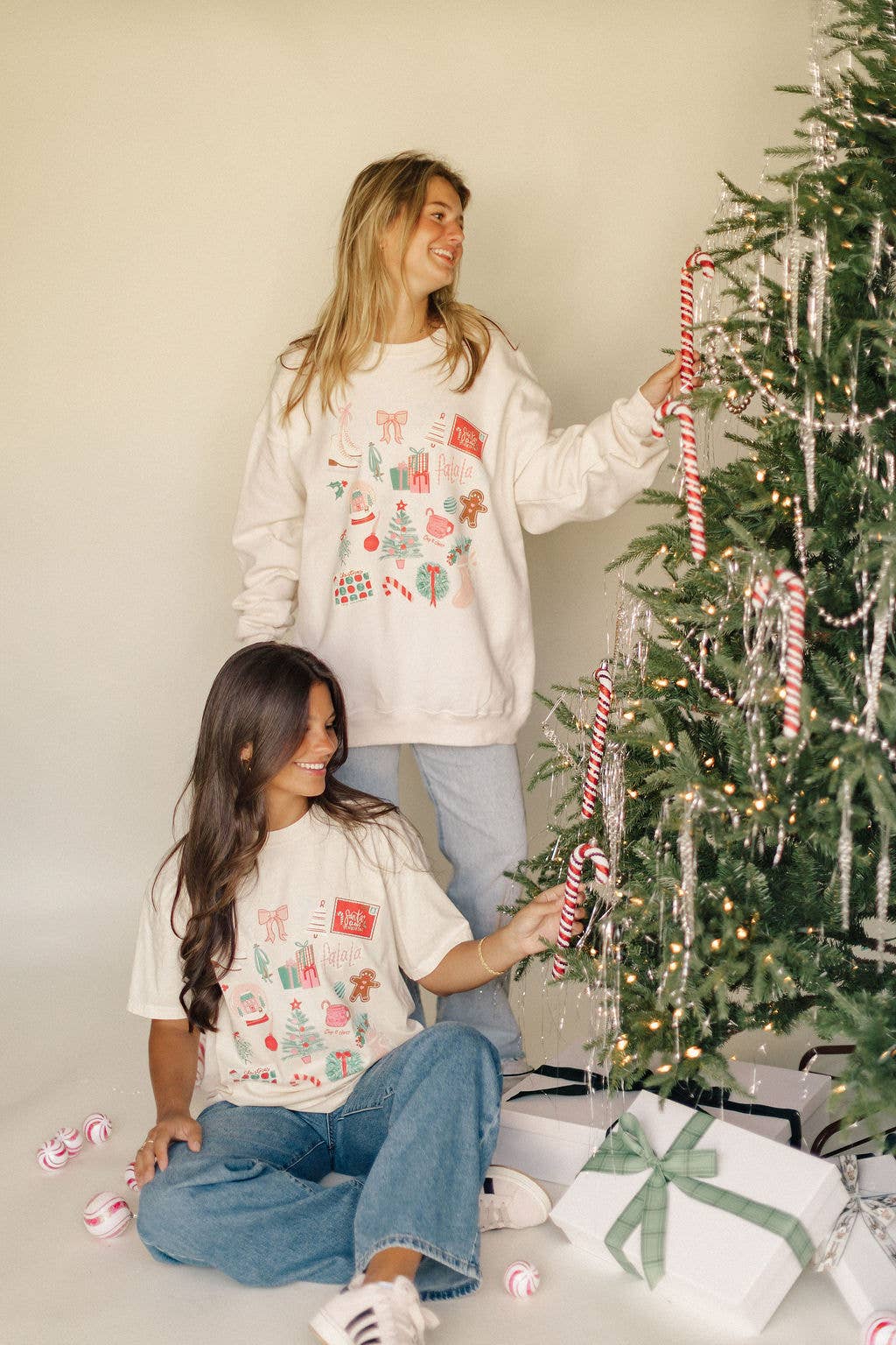 Christmas Collage Graphic Tee, Feathered Farmhouse