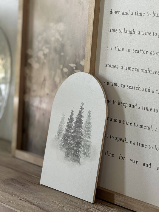 Winter Tree Watercolor Arch, Feathered Farmhouse