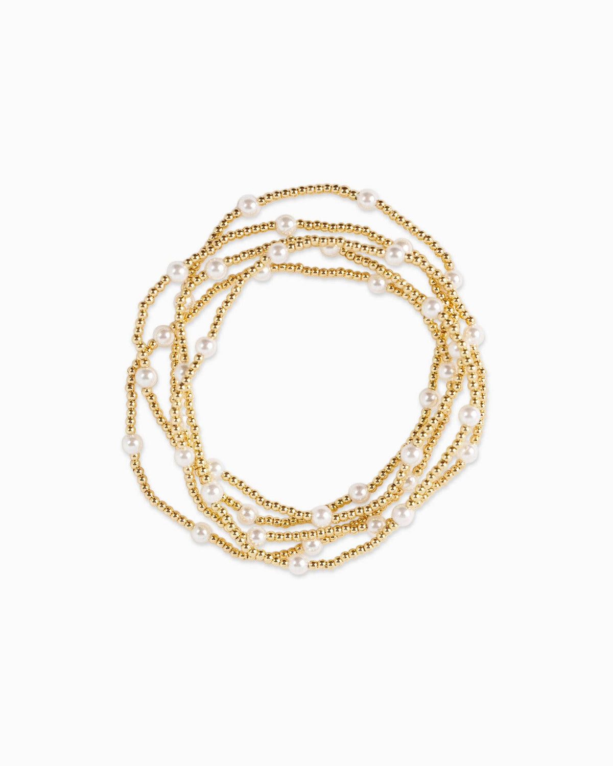 Gold and Pearl Accent Bracelet Set, Feathered Farmhouse