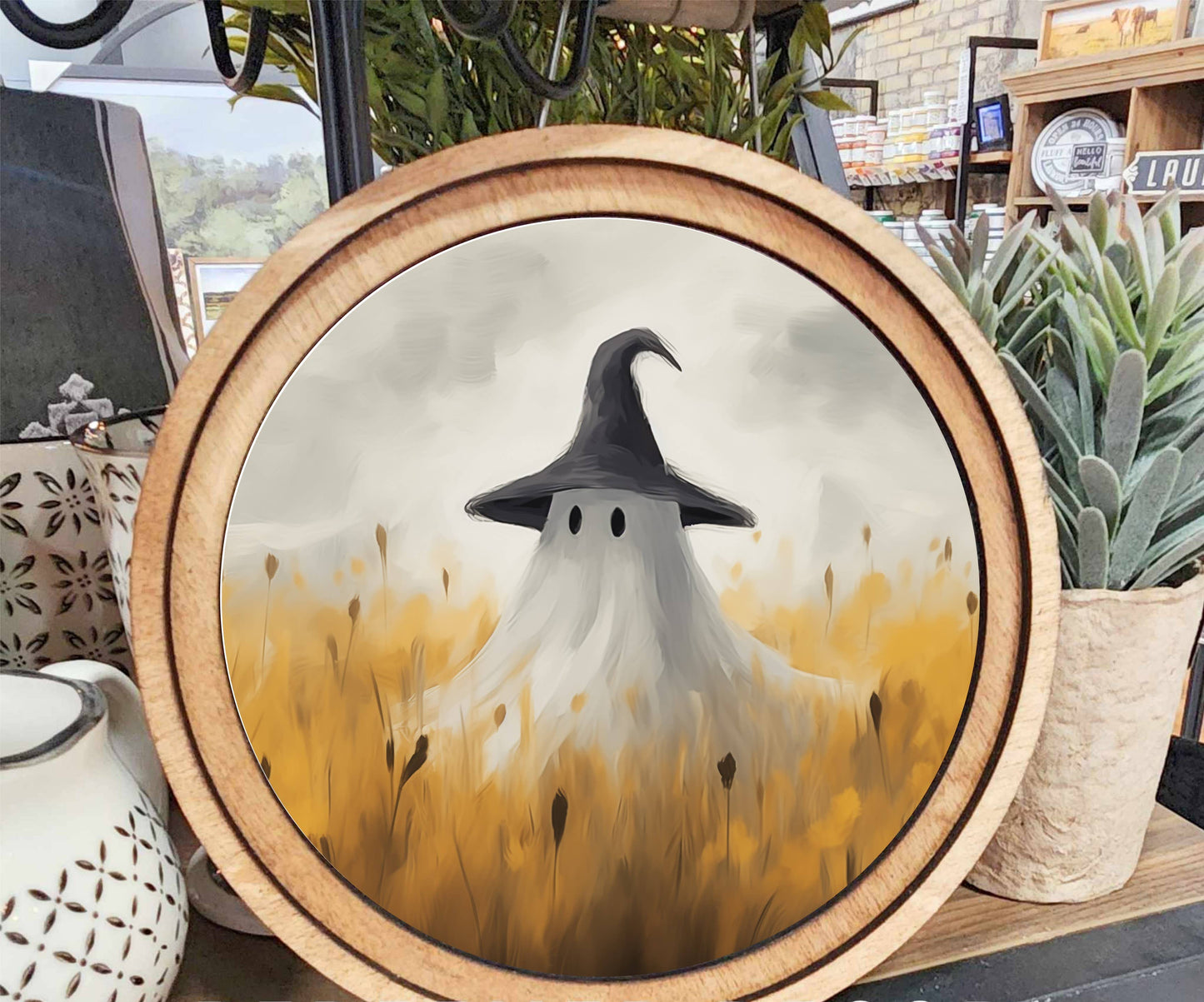 Wheat Field Ghost Art, Feathered Farmhouse
