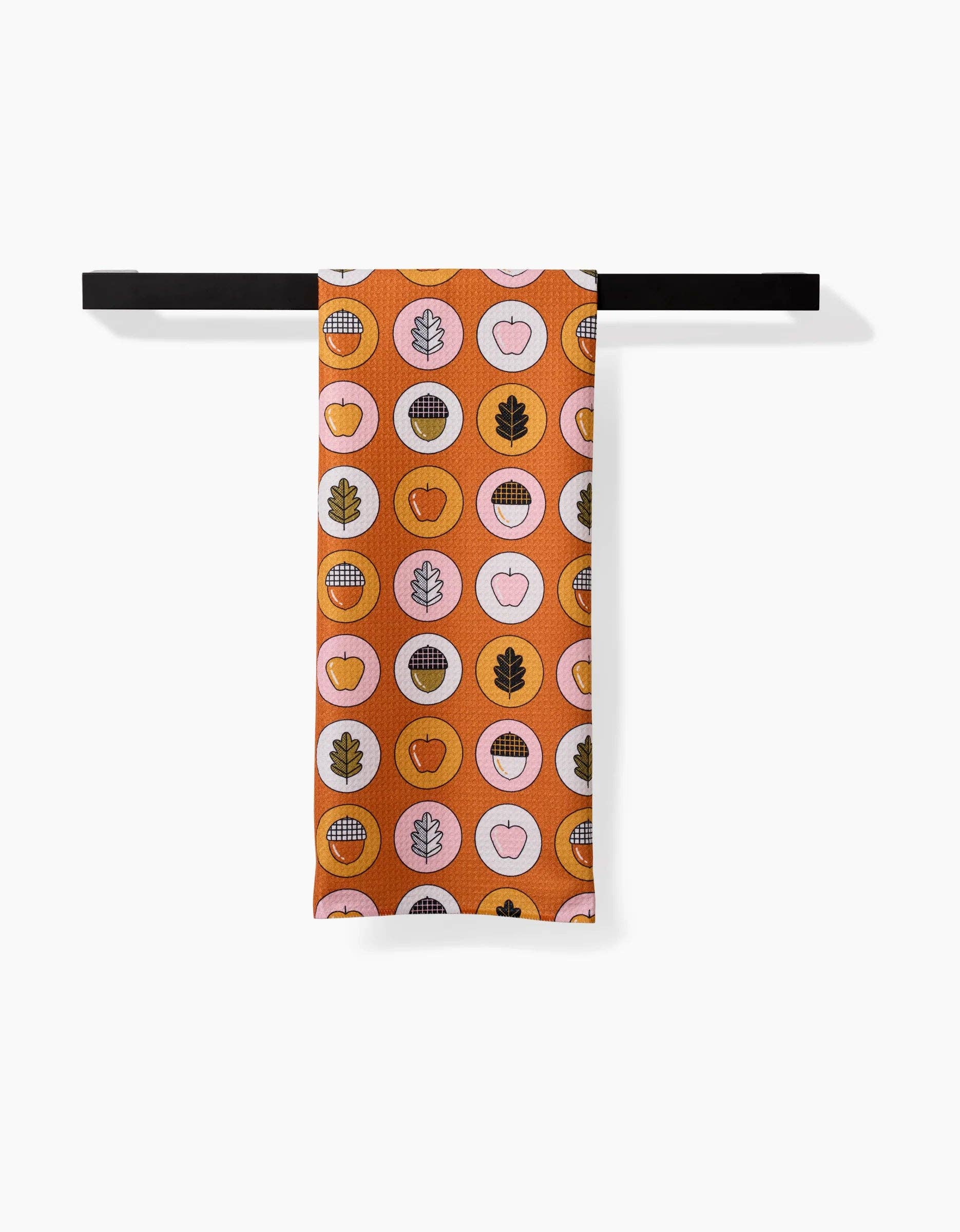 Apples Acorns Geometry Tea Towel, Feathered Farmhouse