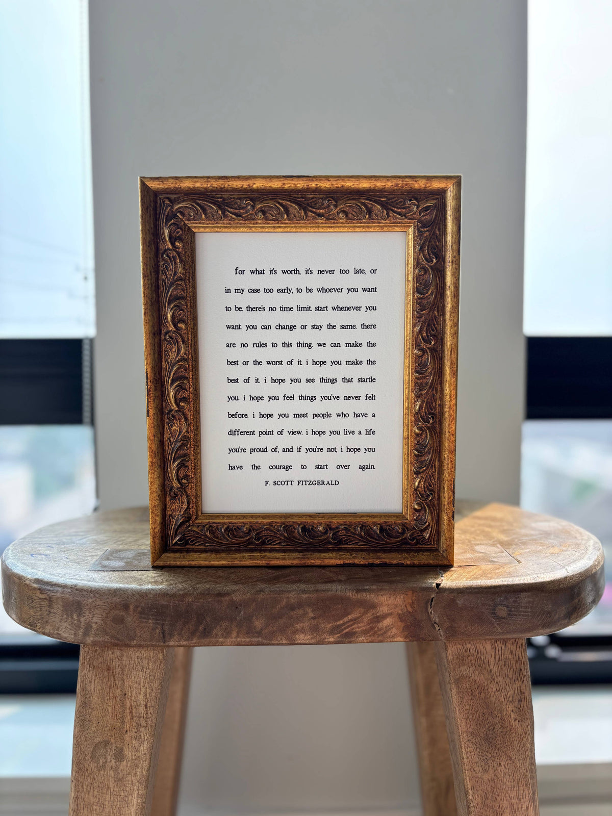 For What It's Worth in Antique Gold Frame, Feathered Farmhouse