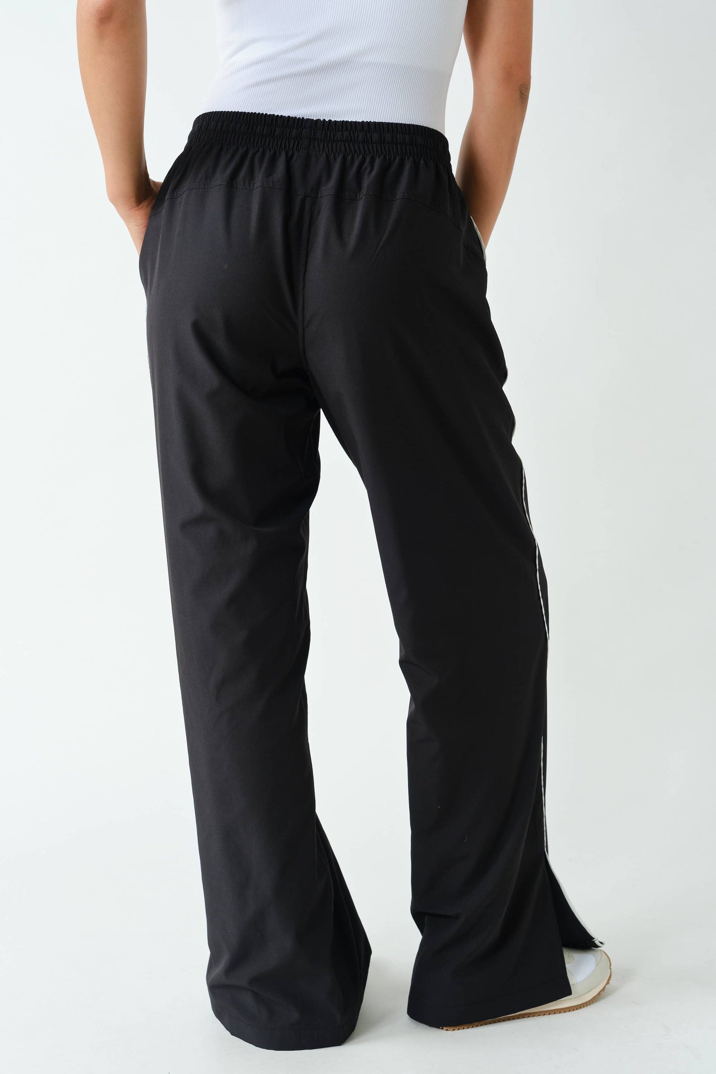 Black Finish Line Track Pants, Feathered Farmhouse