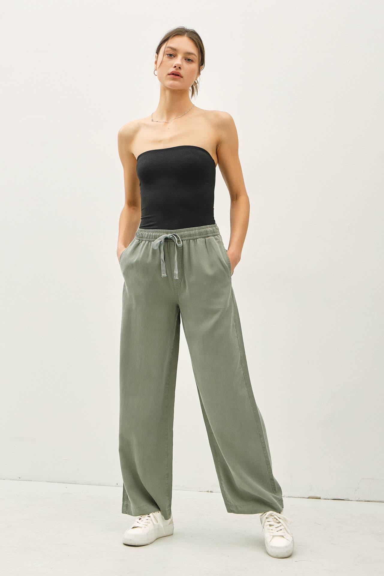 Tencel Wide Leg Pants, Feathered Farmhouse