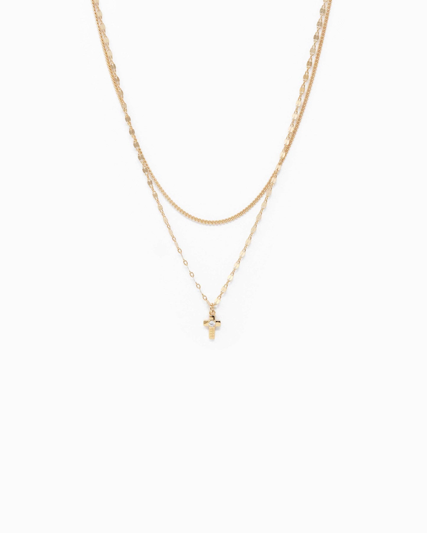 Layered Cross Pendant Necklace