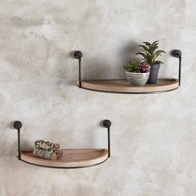 Semi-Circle Shelves, Feathered Farmhouse