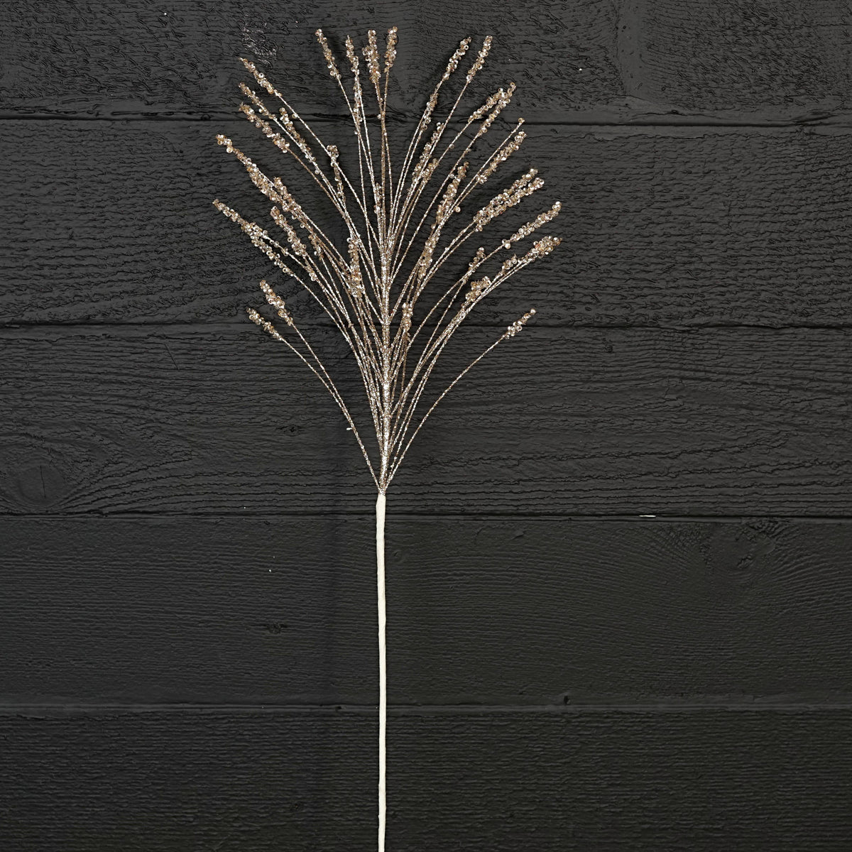 Champagne Glittered Needle Pine with Seeded Tips, Feathered Farmhouse