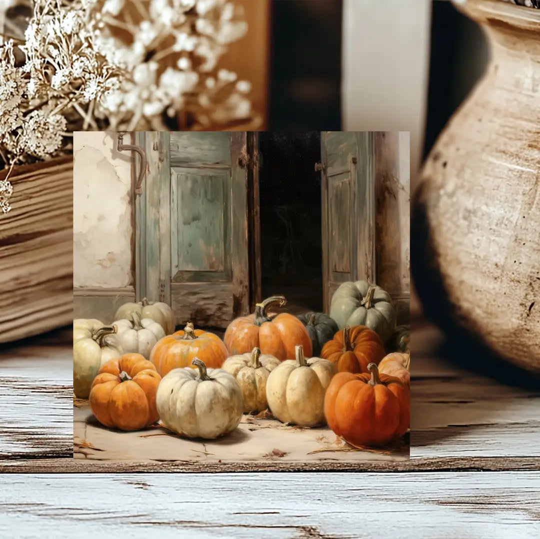 Pumpkin Door Insert, Feathered Farmhouse