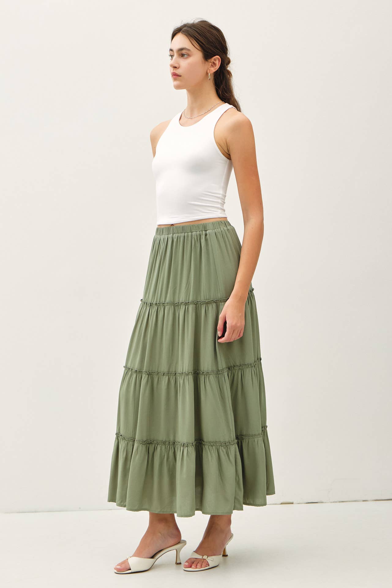 Off White High Neck Cropped Tank, Feathered Farmhouse