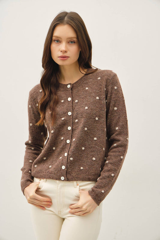 Polka Dots Sweater Cardigan, Feathered Farmhouse