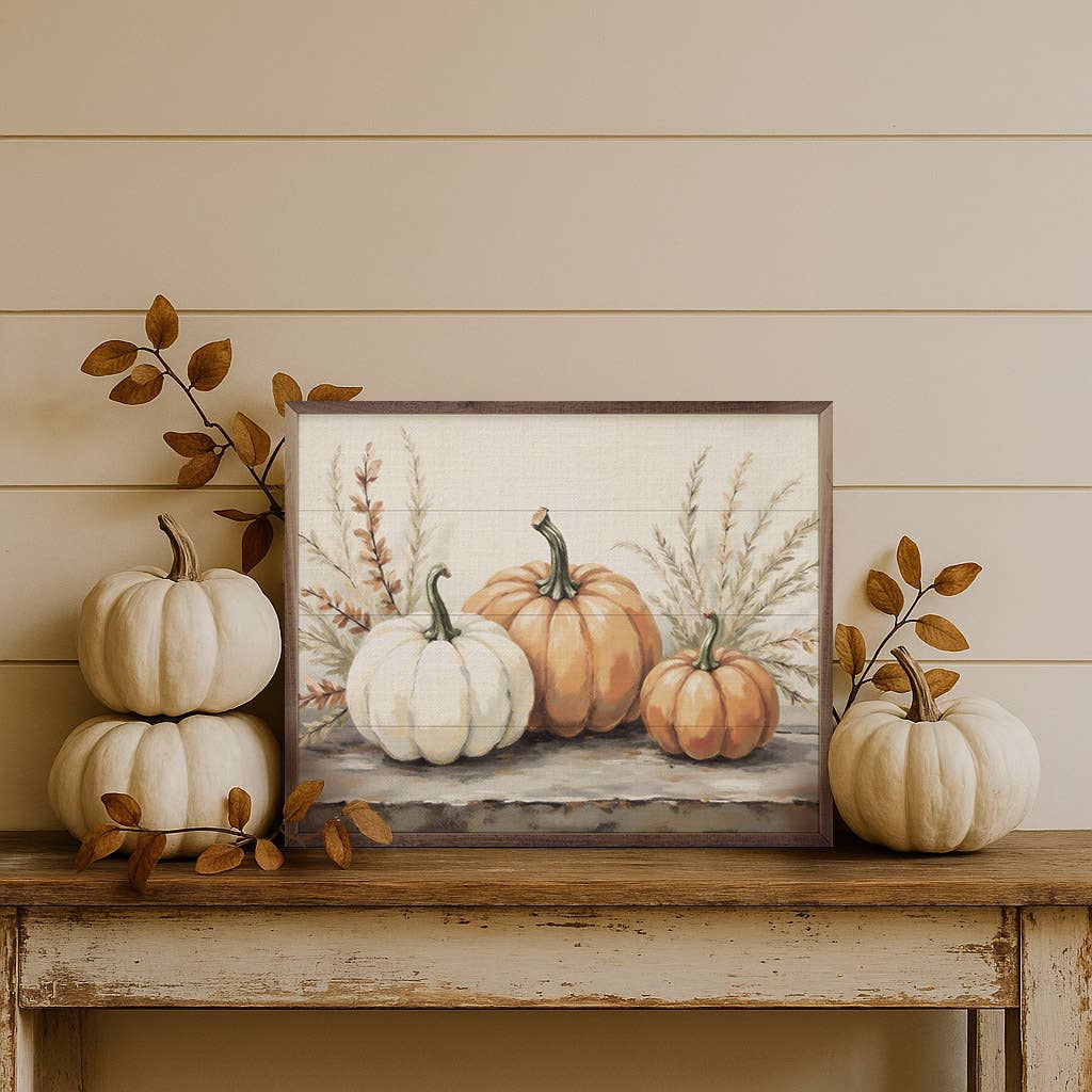 Pumpkins With Autumn Branches, Feathered Farmhouse