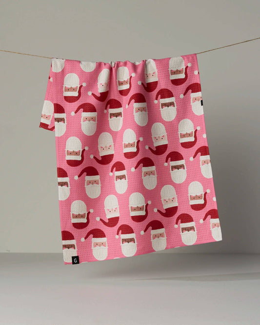 Jolly Santas Luxe Kitchen Towel, Feathered Farmhouse