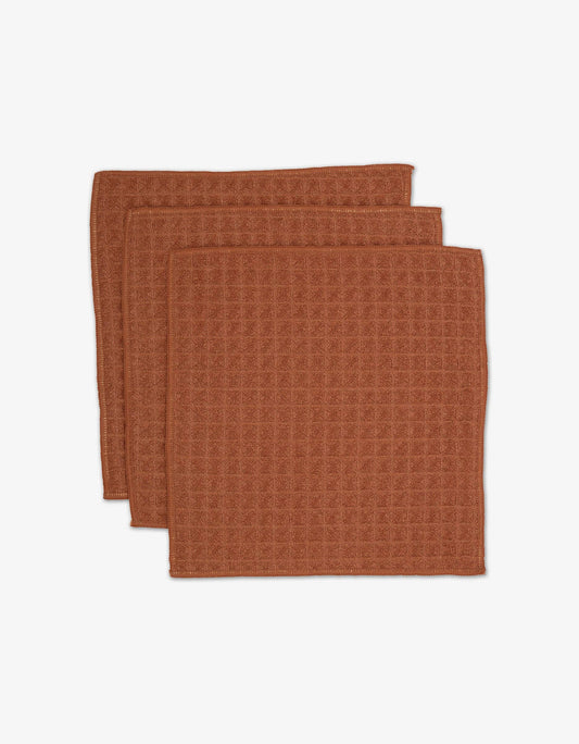 Clay Waffle Washcloth Set, Feathered Farmhouse