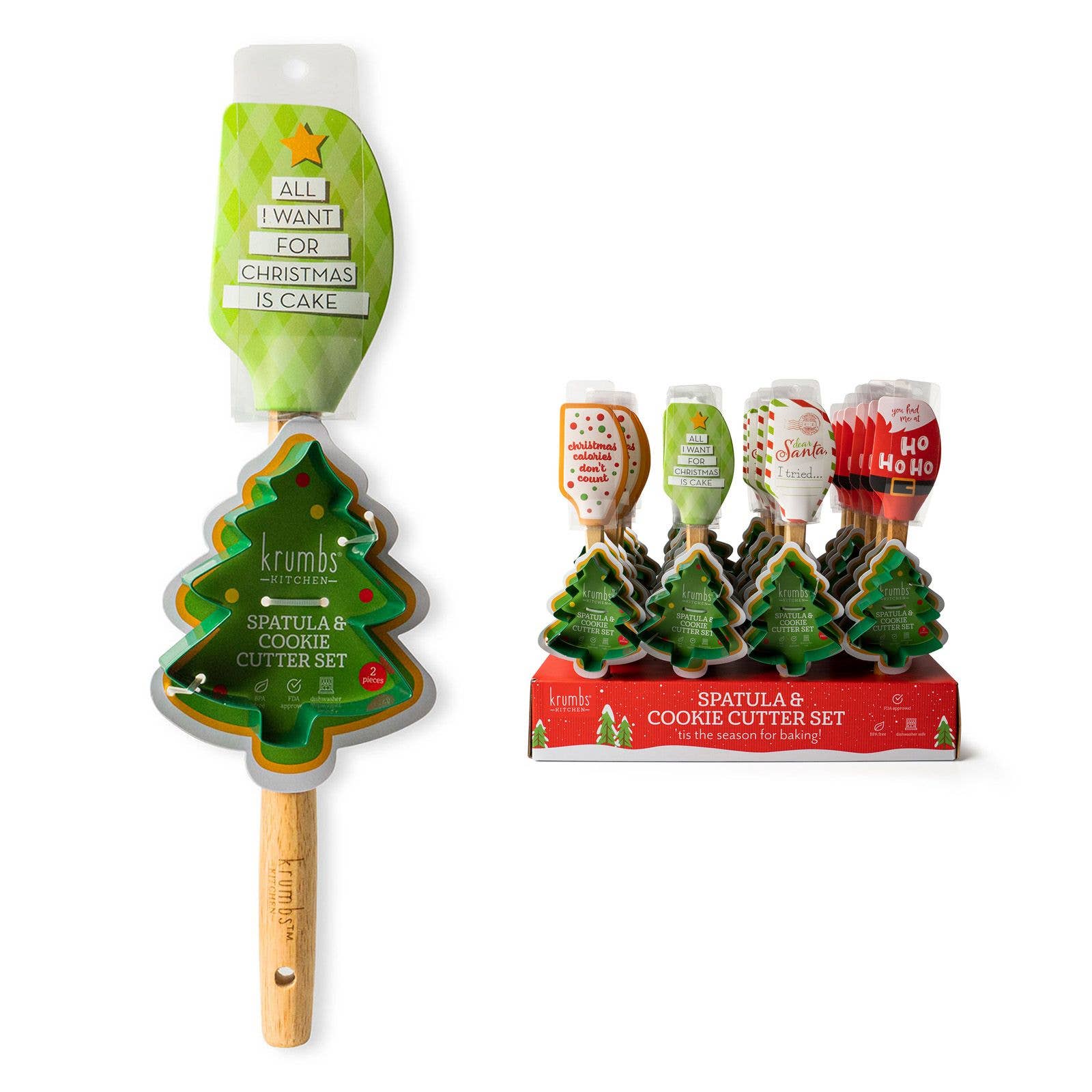 Christmas Spatula Cookie Cutter Set, Feathered Farmhouse