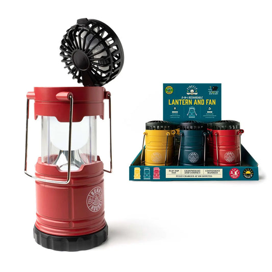 Bunk House Firefly 2-in-1 Rechargeable Lantern and Fan, Feathered Farmhouse
