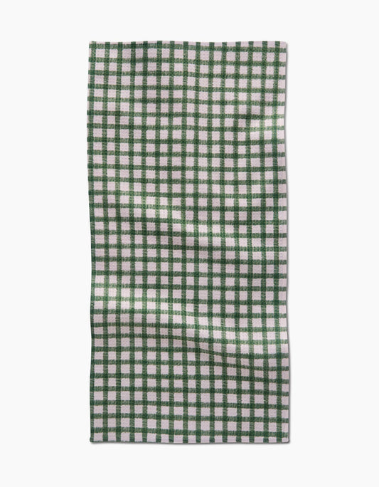 Fireside Plaid Green Bar Towel, Feathered Farmhouse