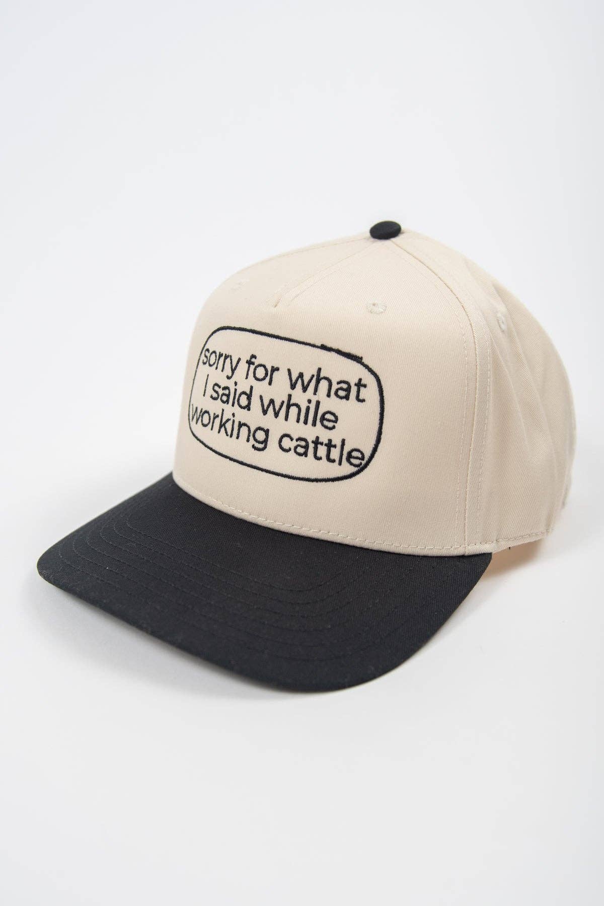 Working Cattle Embroidered Trucker Hat, Feathered Farmhouse