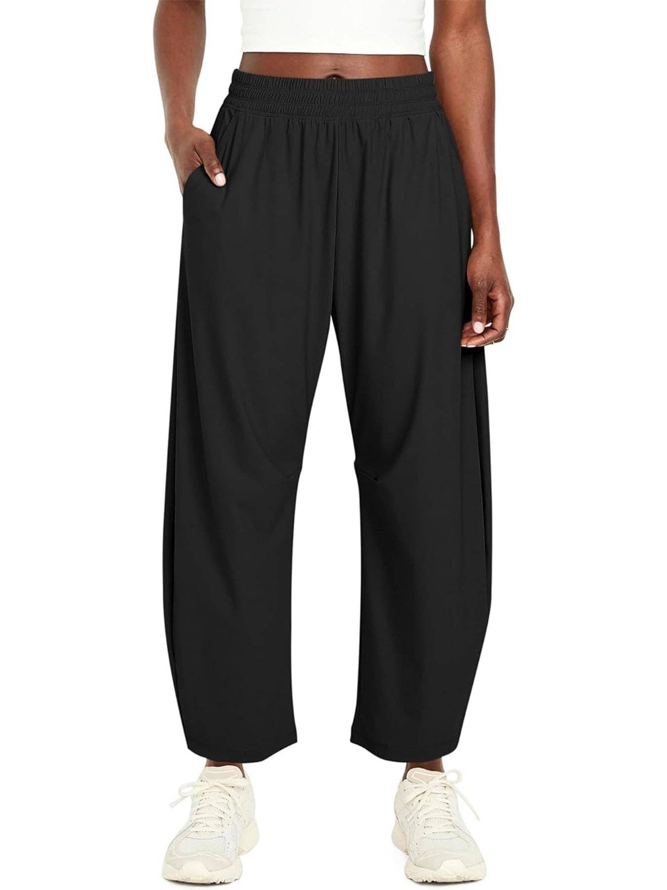 Barrel Leg Jogger Pants, Feathered Farmhouse