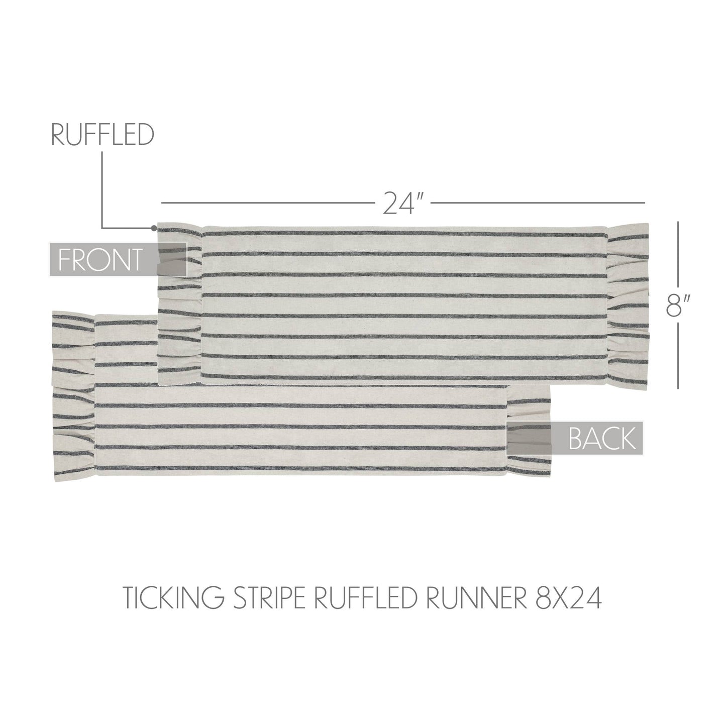 Kaila Ticking Stripe Ruffled Runner 8x24