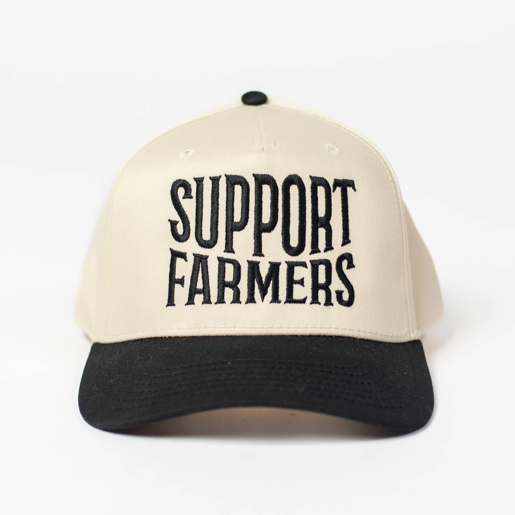 'Support Farmers' Embroidered Trucker Hat, Feathered Farmhouse