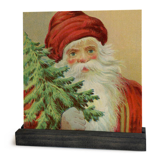 Vintage Santa Mini Canvas, Feathered Farmhouse