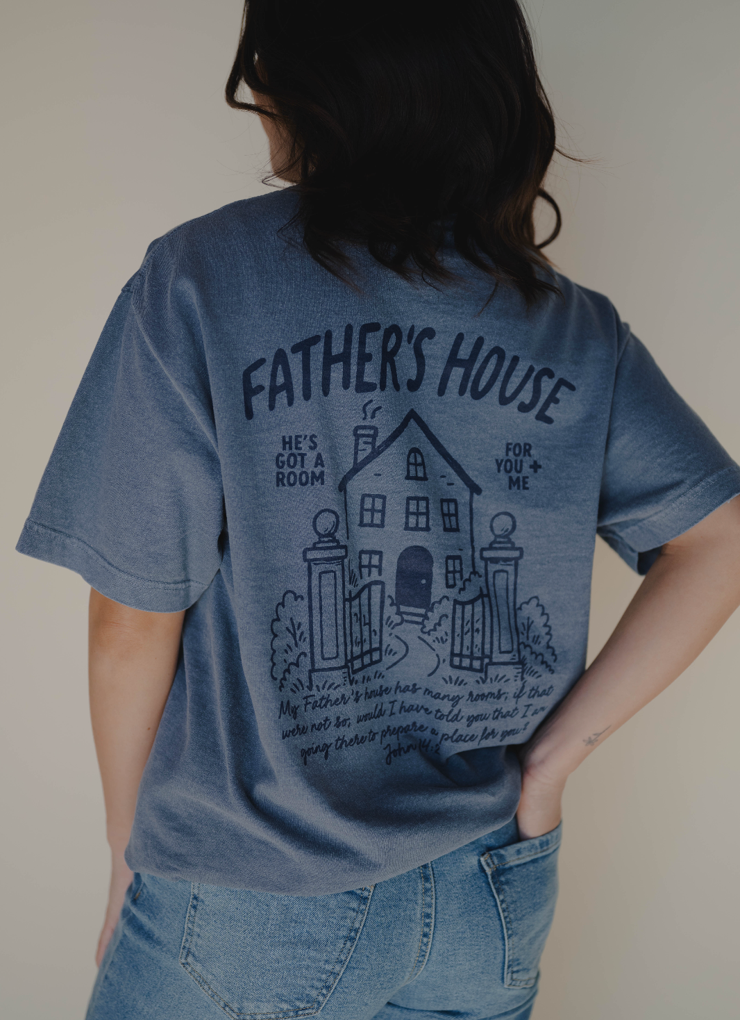 Father's House Tee, Feathered Farmhouse