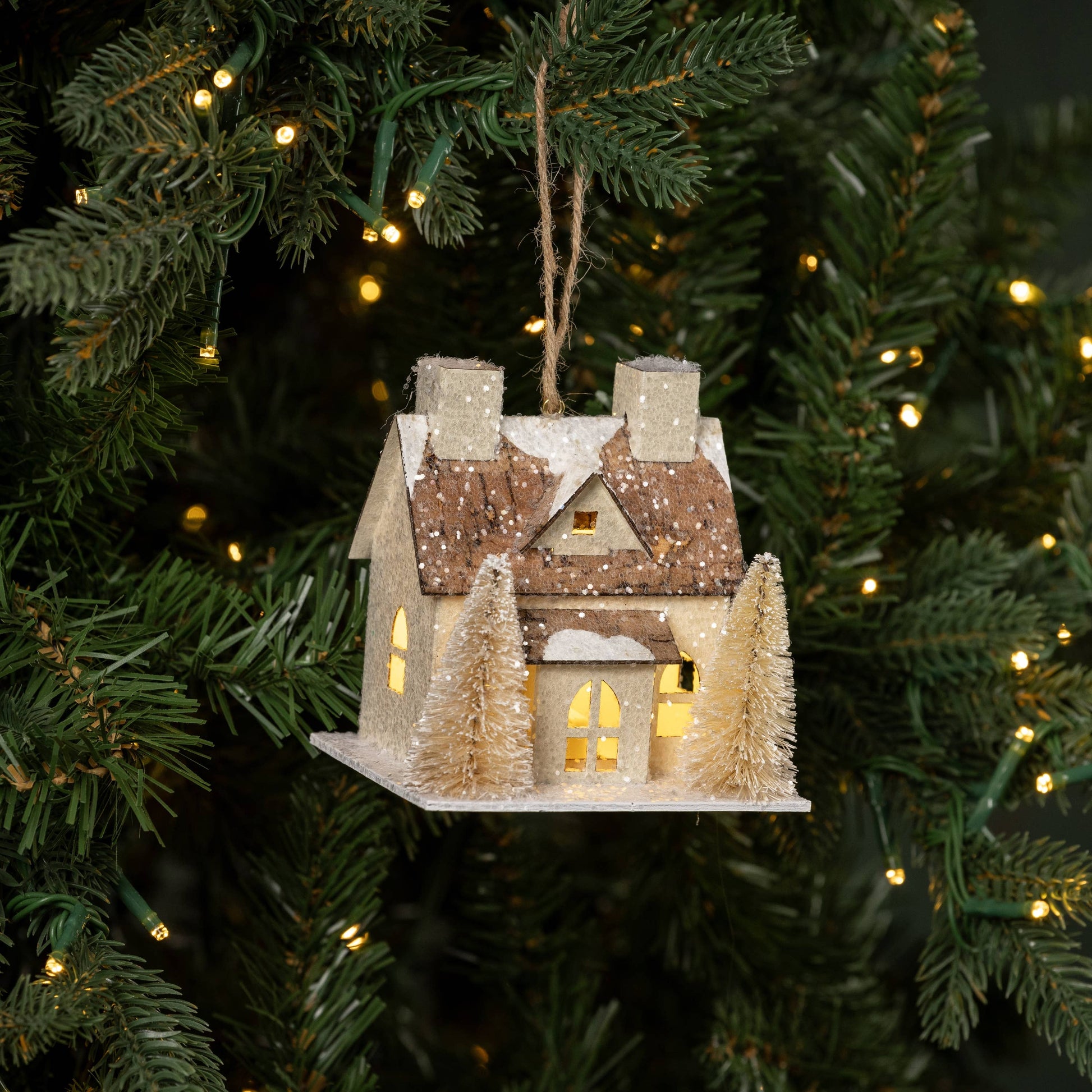 Murray Lighted House Ornament, Feathered Farmhouse
