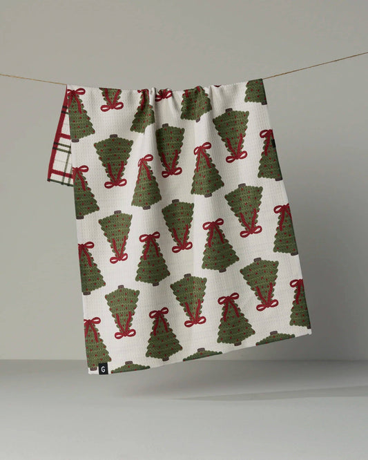 Ribbon Pines Luxe Kitchen Towel, Feathered Farmhouse