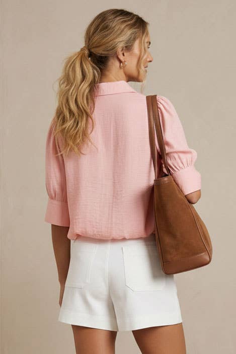 Bubble Hem Blouse, Feathered Farmhouse