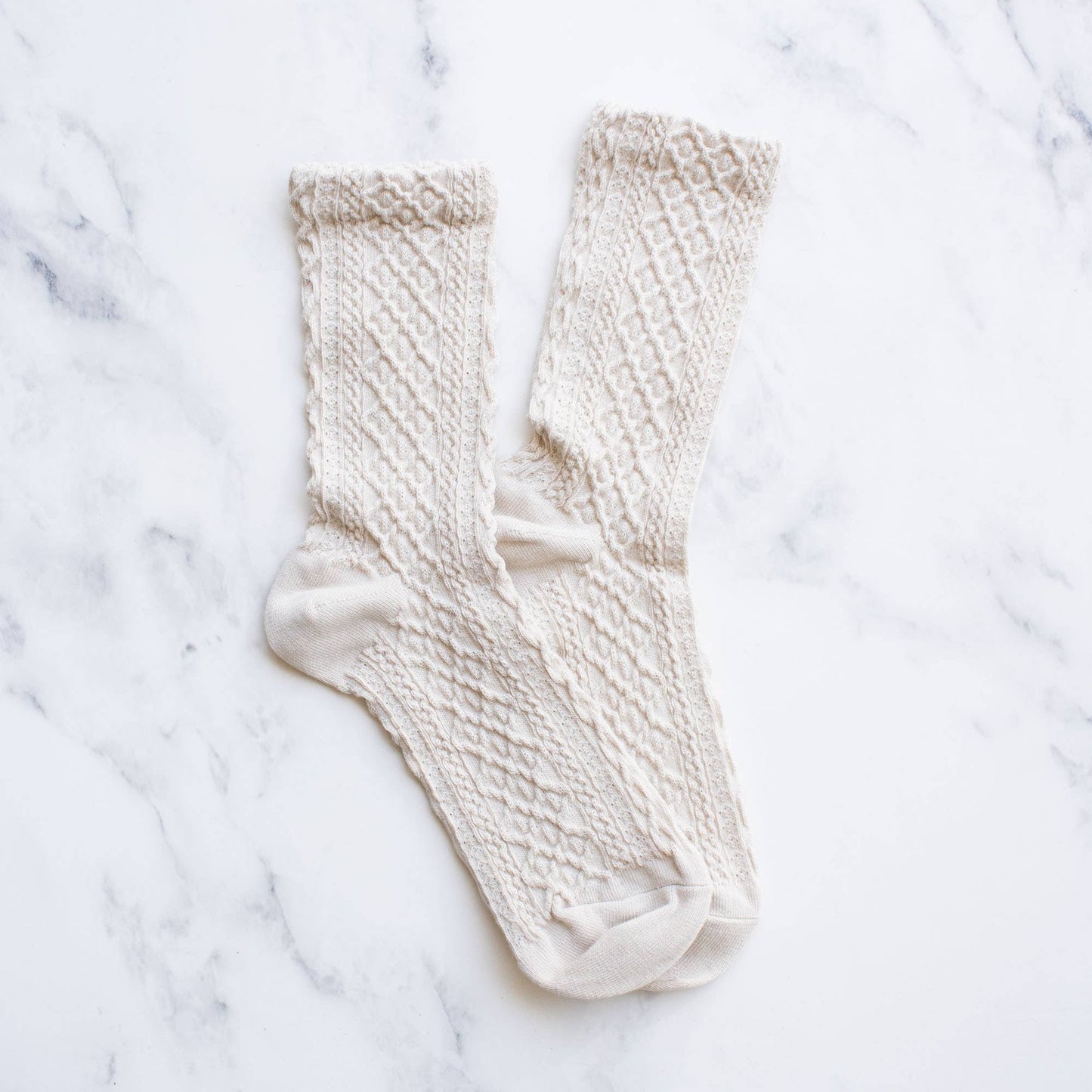 Women's Honeycomb Casual Socks, Feathered Farmhouse