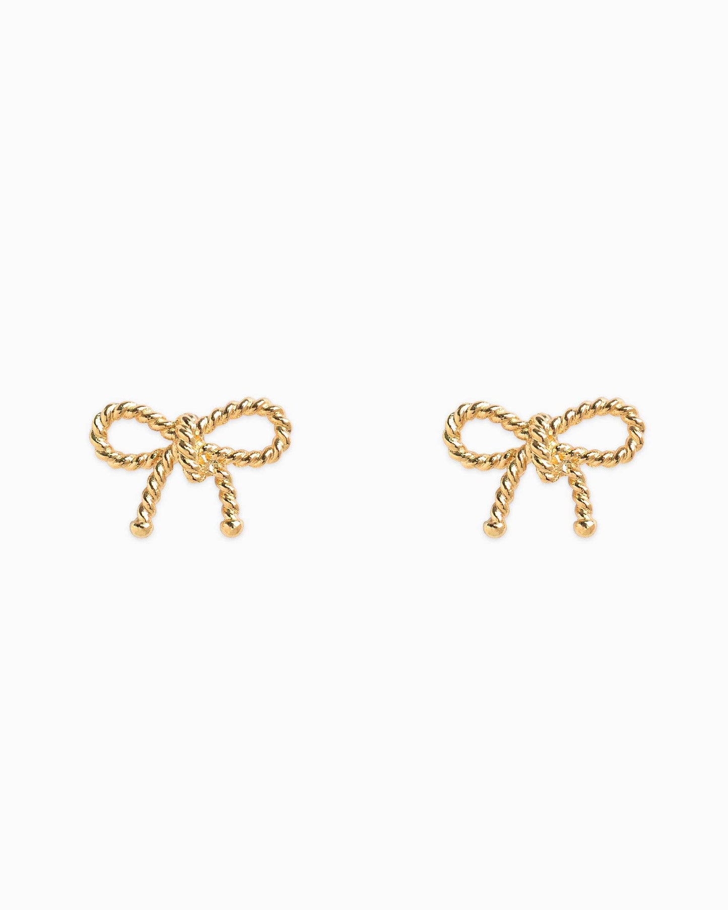 Rope Textured Bow Stud Earrings, Feathered Farmhouse