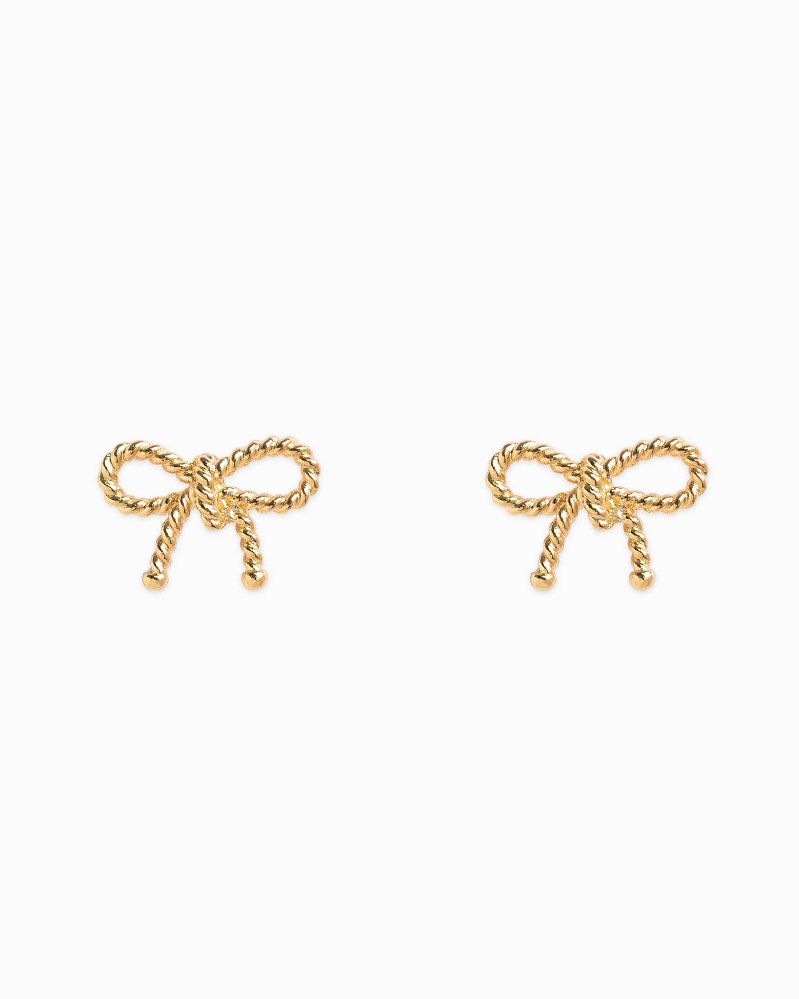 Rope Textured Bow Stud Earrings, Feathered Farmhouse