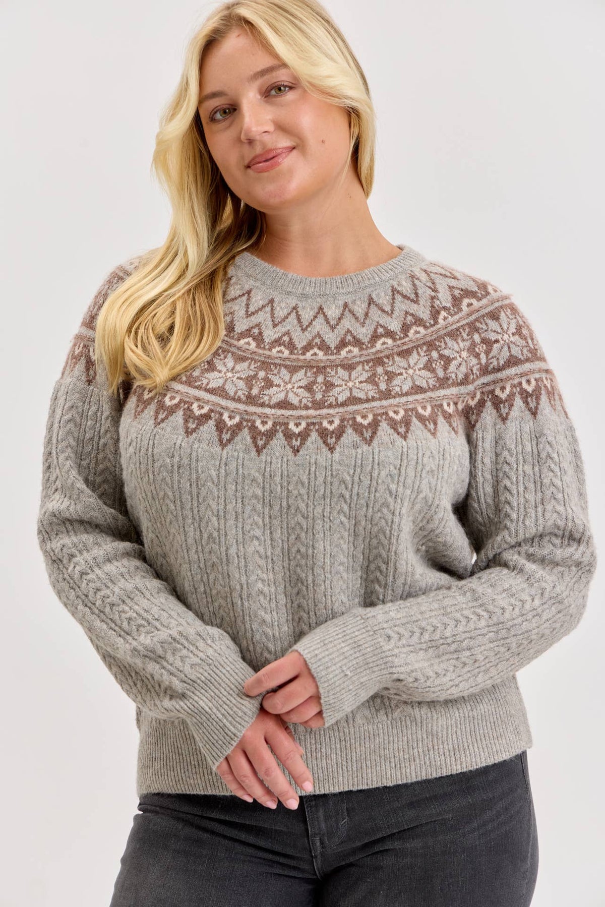 Grace Cable Knit Sweater, Feathered Farmhouse