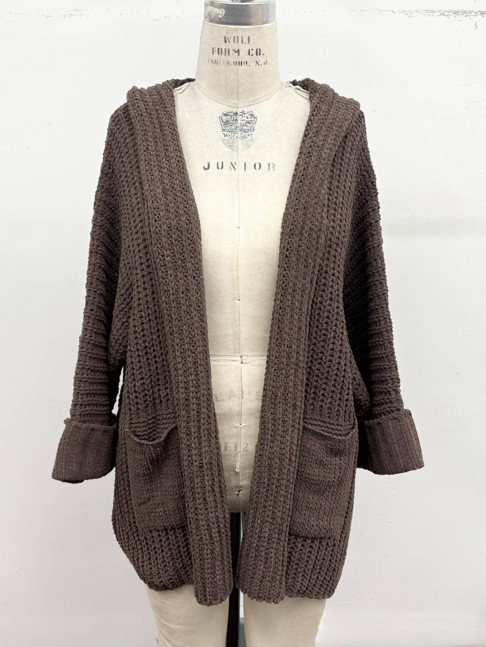 Chunky Knit Hooded Cardigan, Feathered Farmhouse