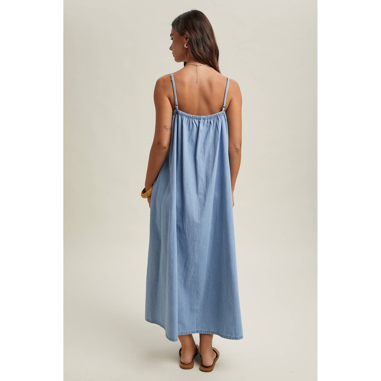 Denim Chambray Maxi Dress – The Feathered Farmhouse