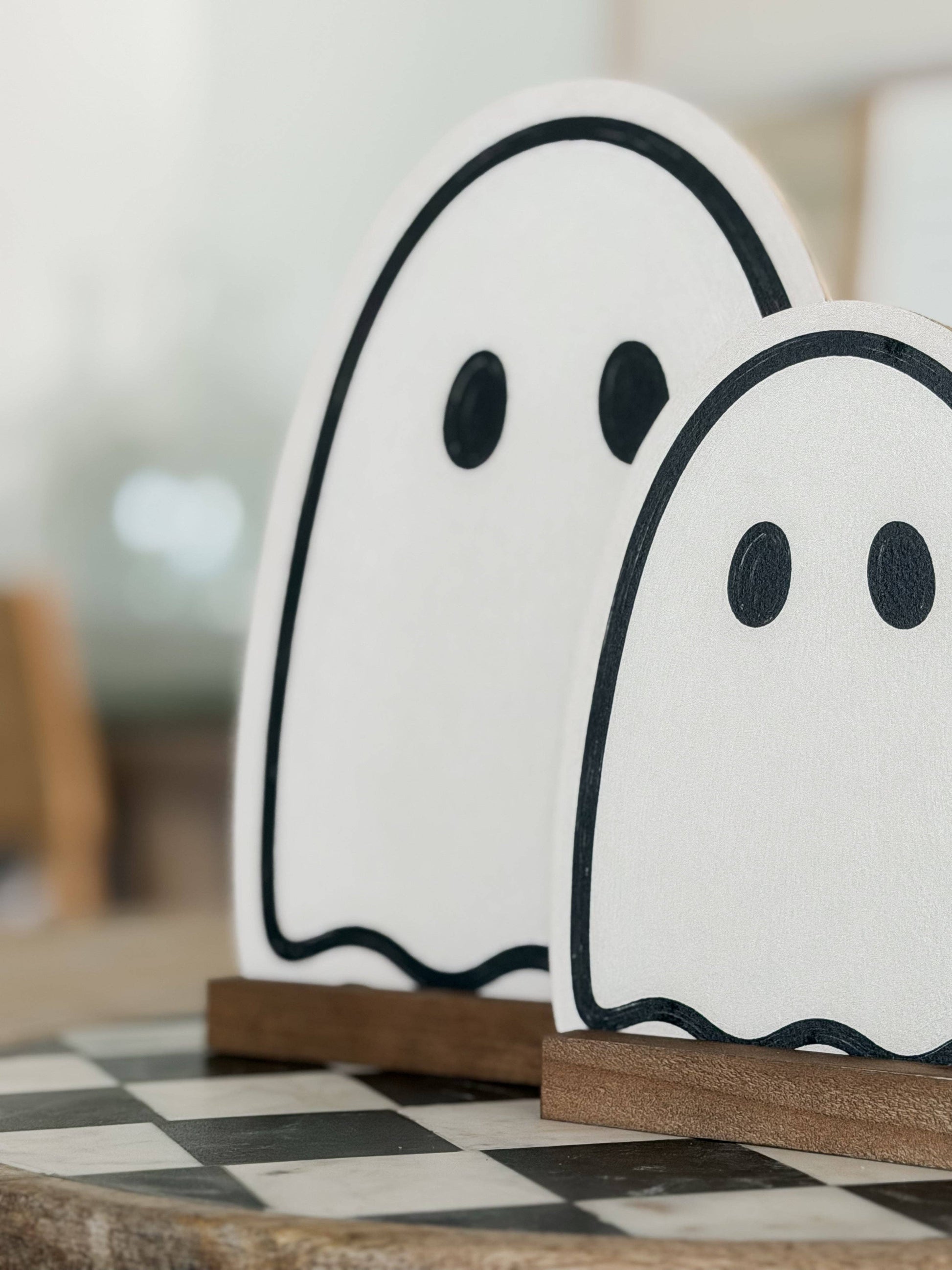 Wood Ghost Shelf Sitter, Feathered Farmhouse