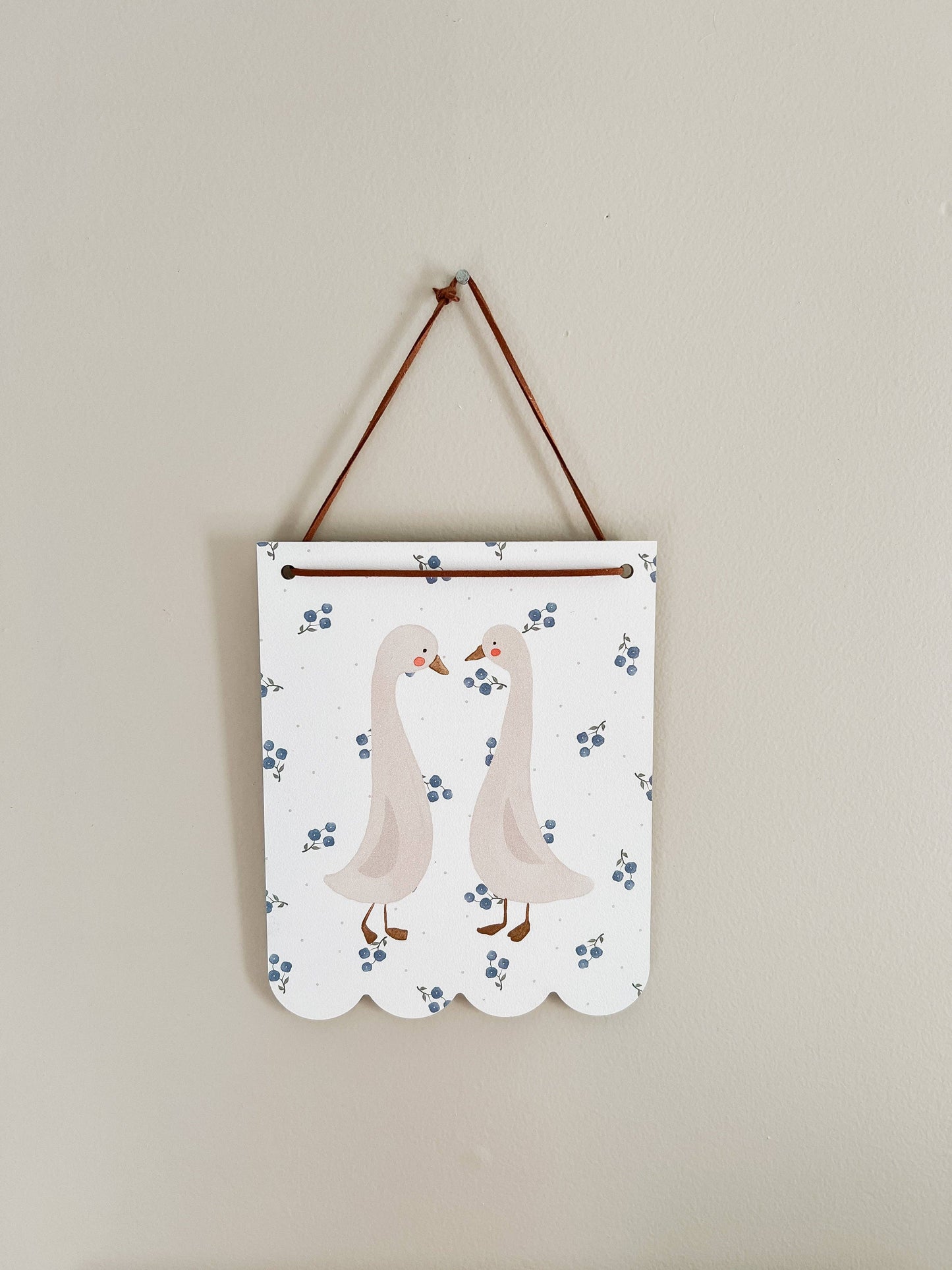 Swan & Floral Hanging Wall Art, Feathered Farmhouse