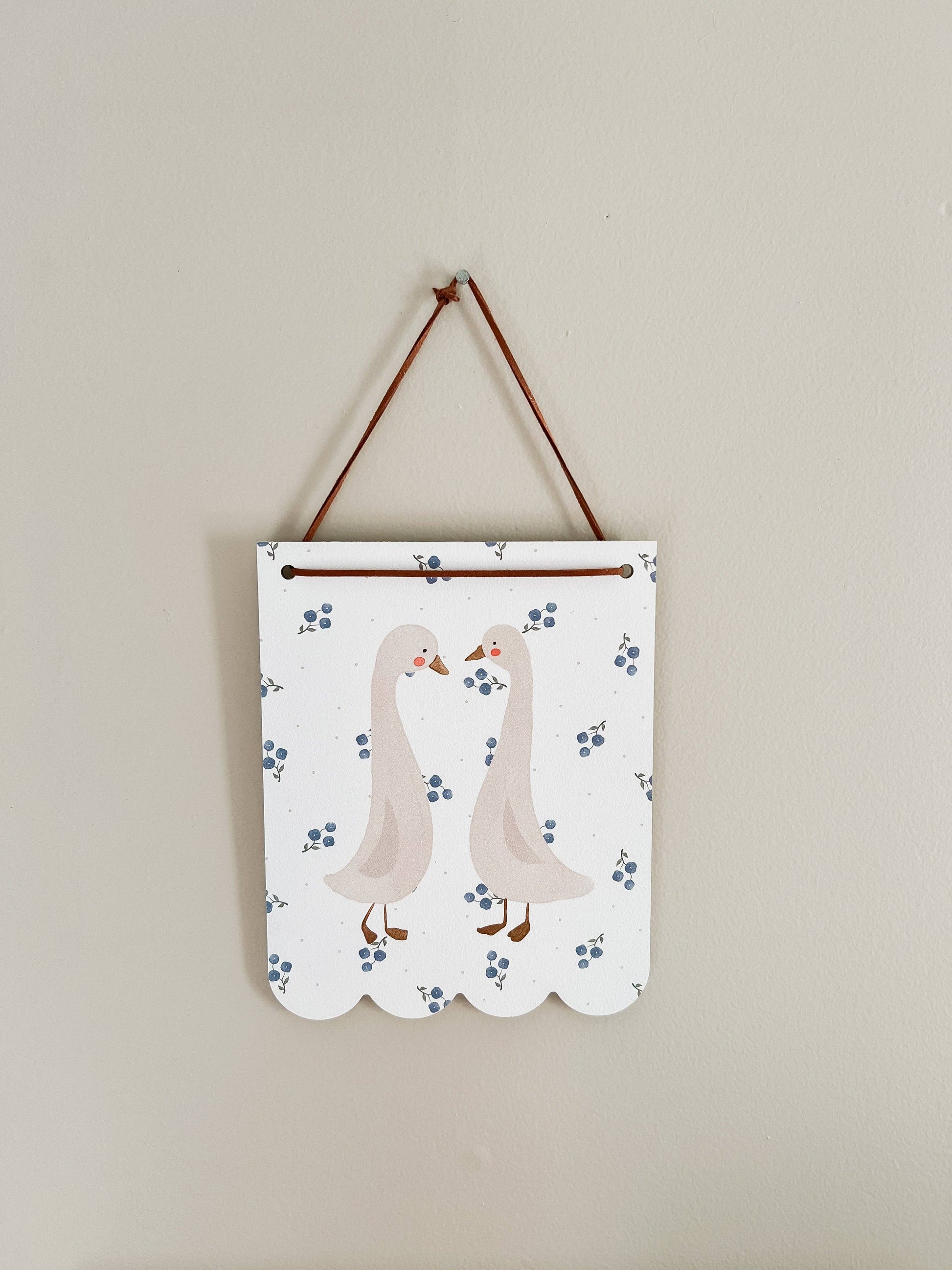 Swan & Floral Hanging Wall Art, Feathered Farmhouse