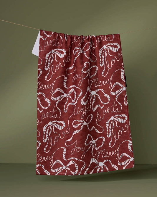 Cheerful Bows Tea Towel, Feathered Farmhouse