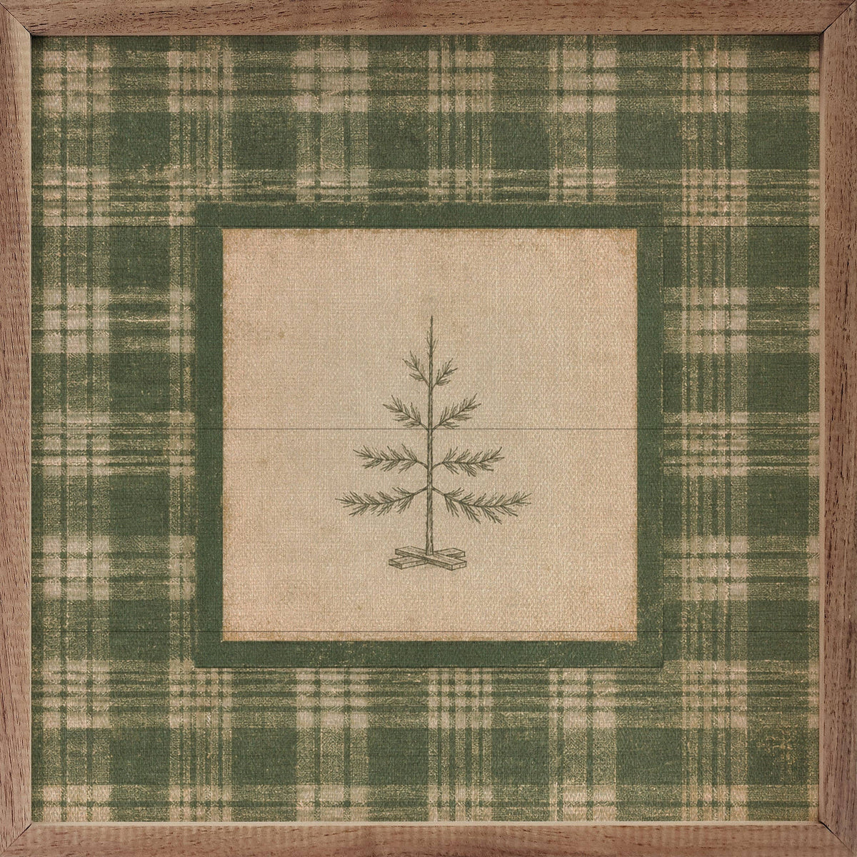 Evergreen Plaid Tree, Feathered Farmhouse