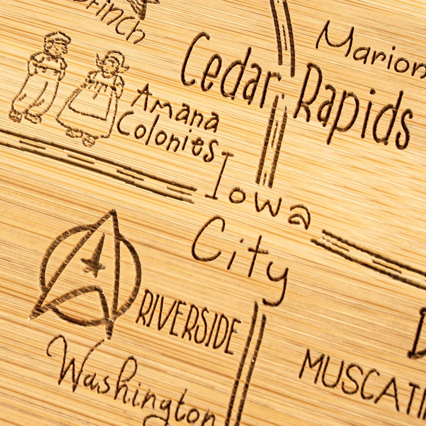 Destination Iowa Cutting Board, Feathered Farmhouse