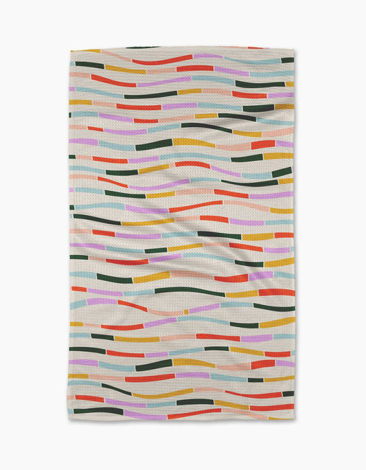 Colorful Currents Tea Towel, Feathered Farmhouse