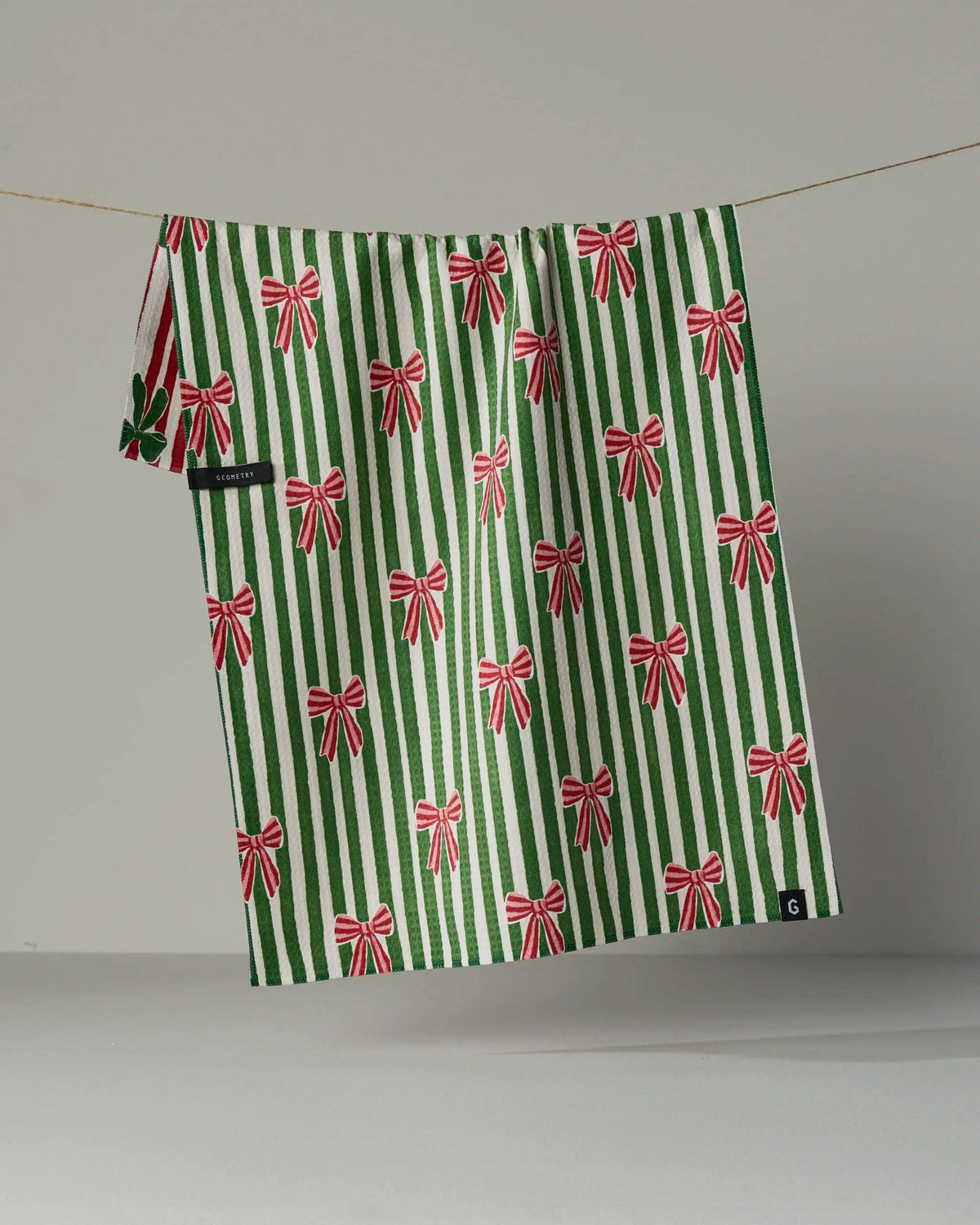 Ribbon Bows Luxe Kitchen Towel, Feathered Farmhouse