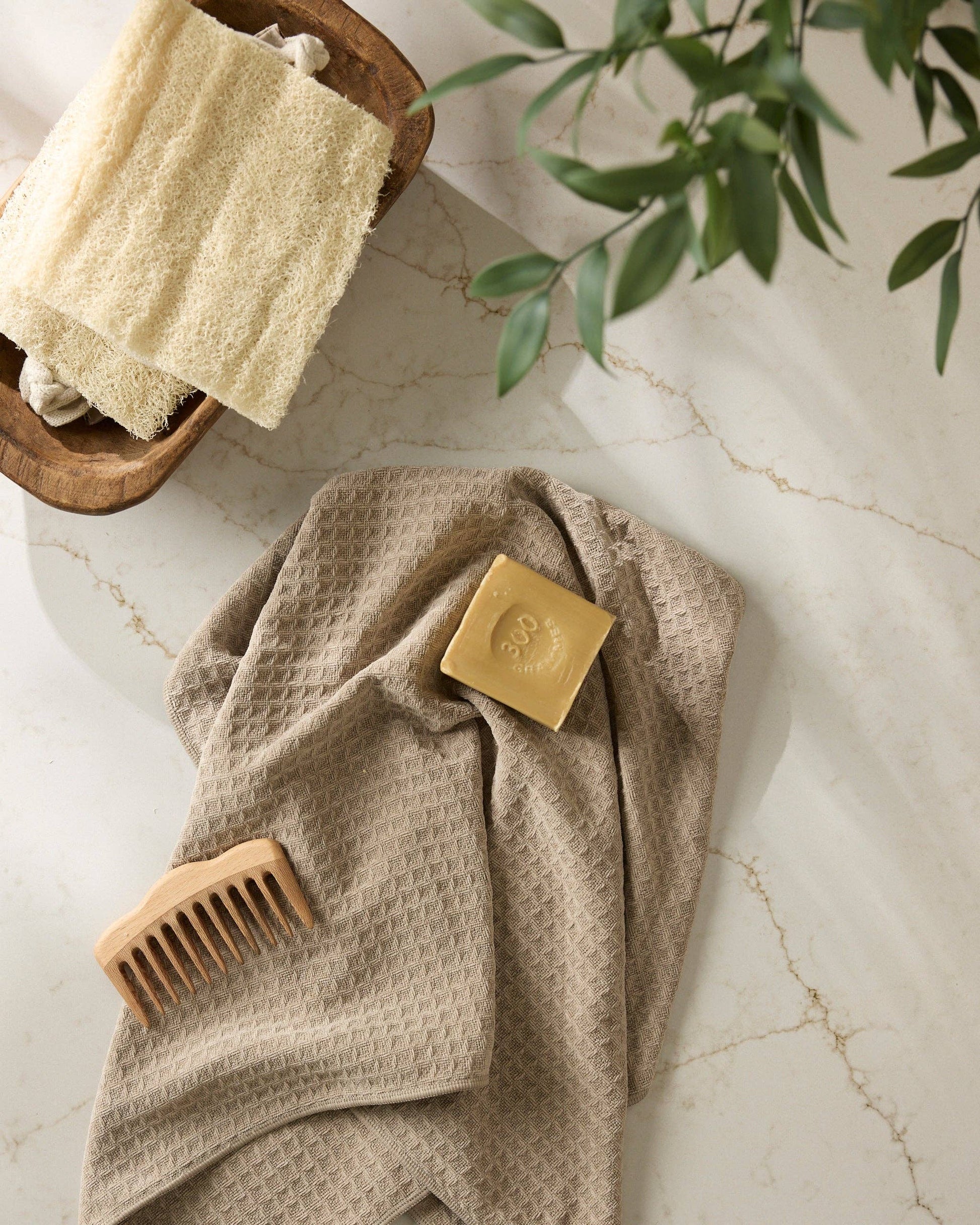 Latte Truffle Hand Towel, Feathered Farmhouse