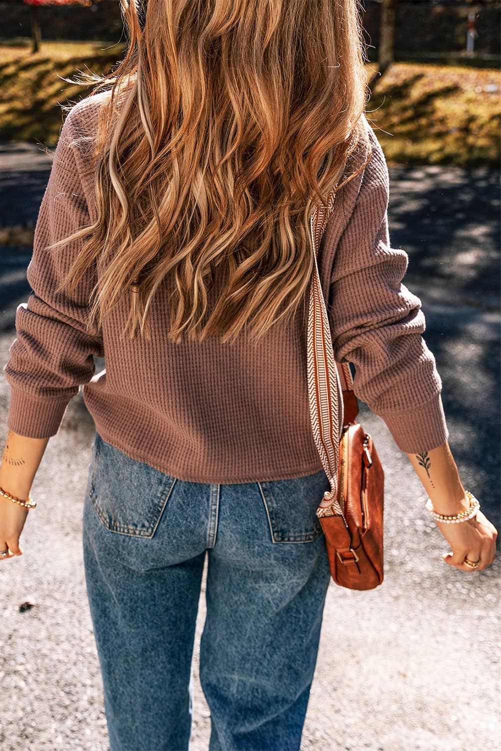 Textured Knit Henley Long Sleeve