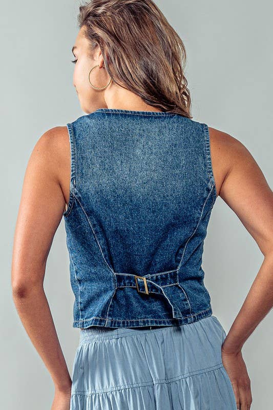 Denim Vest, Feathered Farmhouse